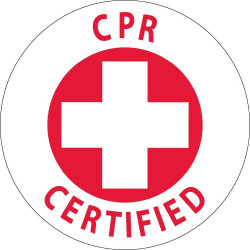 NMC HH2 CPR Certified Hard Hat Emblem, 2" Dia, 25/Pk