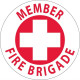 NMC HH38 Member Fire Brigade Hard Hat Emblem, 2" Dia, Adhesive Backed Vinyl, 25/Pk