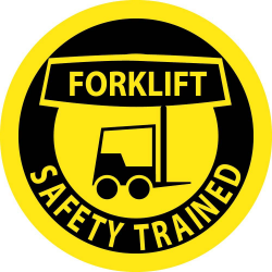 NMC HH Forklift Safety Trained Hard Hat Emblem, 2" Dia, 25/Pk