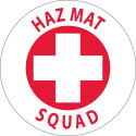 NMC HH44 Hazmat Squad Hard Hat Emblem, 2" Dia, Adhesive Backed Vinyl, 25/Pk