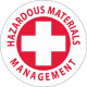 NMC HH45 Hazardous Materials Management Hard Hat Emblem, 2" Dia, Adhesive Backed Vinyl, 25/Pk
