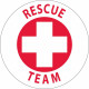 NMC HH Rescue Team Hard Hat Emblem, 2" Dia, 25/Pk