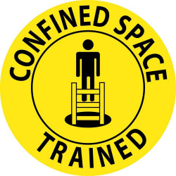 NMC HH Confined Space Trained Hard Hat Emblem, 2" Dia, 25/Pk