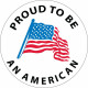 NMC HH76 Proud To Be An American Hard Hat Emblem, 2" Dia, Adhesive Backed Vinyl, 25/Pk