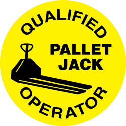 NMC HH Qualified Pallet Jack Operator Hard Hat Emblem, 2" Dia, 25/Pk