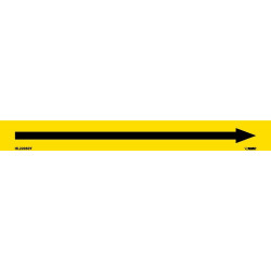 NMC HL220 Directional Arrows Pipemarker, 1" x 9", 1/2" Cap Height, Adhesive Backed Vinyl, 25/Pk