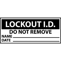 NMC IDL1 Lockout ID Label, 0.63" x 1.50, Adhesive Backed Vinyl, 5 Strips Of 8 Labels, 40/Pk
