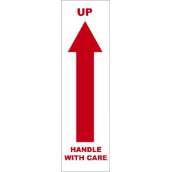 NMC IHL10AL International Shipping Label, Up Handle With Care, 7" x 2", PS Paper, 500/Roll
