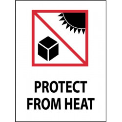 NMC IHL13AL International Shipping Label, Protect From Heat, 4" x 3", PS Paper, 500/Roll