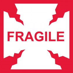 NMC IHL2AL International Shipping Label, Fragile, 4" x 4", PS Paper, 500/Roll