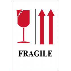 NMC IHL8AL International Shipping Label, Fragile, 6" x 4", PS Paper, 500/Roll