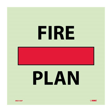 NMC IMO100 Fire Control Safety Plan Symbol, IMO Label, 6" x 6"