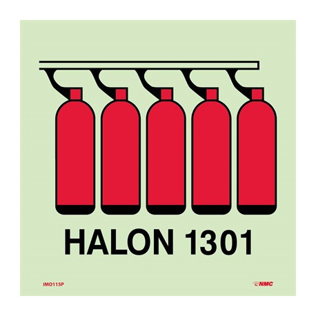 NMC IMO115 Halon 1301 Battery Symbol, IMO Label, 6" x 6"