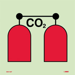 NMC IMO146 Release Station Co2 Symbol, IMO Label, 6" x 6"