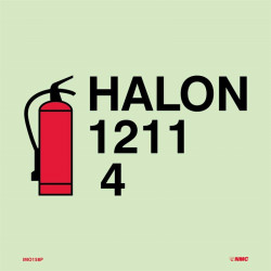 NMC IMO158 Fire Extinguisher Halon Symbol, IMO Label, 6" x 6"