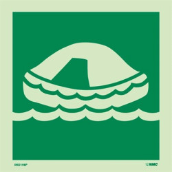 NMC IMO198 Life Raft Symbol, IMO Label, 6" x 6"