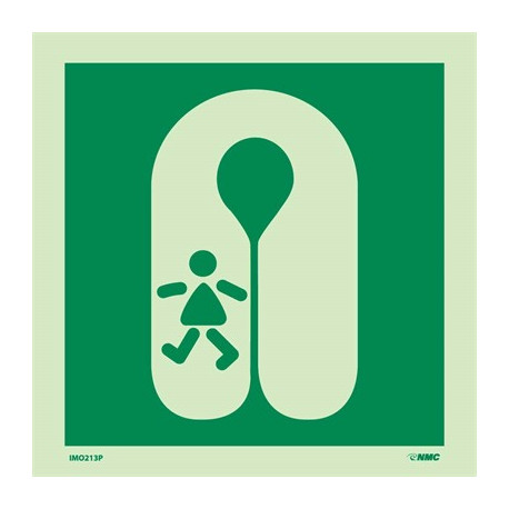 NMC IMO213 Life Jacket - Child Symbol, IMO Label, 6" x 6"
