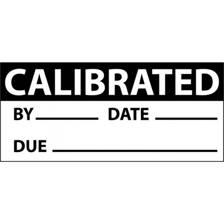 NMC INL2 Calibrated Inspection Label, Blk/Wht, 1" x 2.25", Adhesive Backed Vinyl (27 Labels)