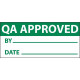 NMC INL6 QA Approved Inspection Label, Grn/Wht, 1" x 2.25", Adhesive Backed Vinyl (27 Labels)
