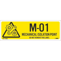 NMC ISL Energy Isolation - Mechanical Isolation Point Label, Adhesive Backed Vinyl, 10/Pk
