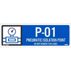NMC ISL Energy Isolation - Pneumatic Isolation Point Label, Adhesive Backed Vinyl, 10/Pk