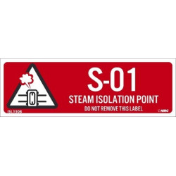 NMC ISL Energy Isolation - Steam Isolation Point Label, Adhesive Backed Vinyl, 10/Pk
