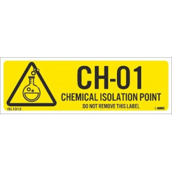 NMC ISL Energy Isolation - Chemical Isolation Point Label, Adhesive Backed Vinyl, 10/Pk