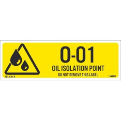 NMC ISL Energy Isolation - Oil Isolation Point Label, Adhesive Backed Vinyl, 10/Pk