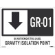 NMC ISL Energy Isolation - Gravity Isolation Point Label, Adhesive Backed Vinyl, 10/Pk