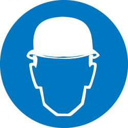 NMC ISO Wear Head Protection ISO Label, Adhesive Backed Vinyl