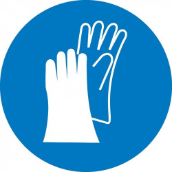 NMC ISO Wear Hand Protection ISO Label, Adhesive Backed Vinyl