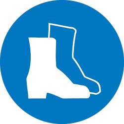 NMC ISO Wear Foot Protection ISO Label, Adhesive Backed Vinyl