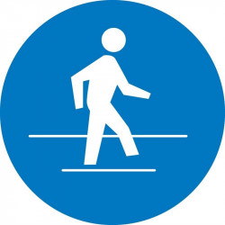NMC ISO Graphic Use Pedestrian Route ISO Label, Adhesive Backed Vinyl