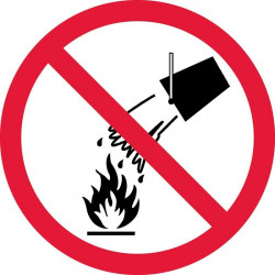 NMC ISO Graphic Do Not Extinguish With Water ISO Label, Adhesive Backed Vinyl