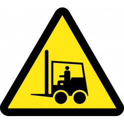 NMC ISO Graphic Lift Truck Hazard ISO Label, Adhesive Backed Vinyl
