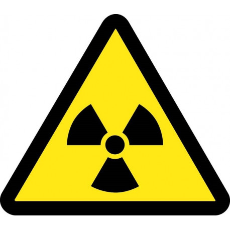 NMC ISO Graphic Radioactive Material Hazard ISO Label, Adhesive Backed Vinyl