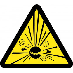NMC ISO Graphic Explosive Hazard ISO Label, Adhesive Backed Vinyl