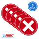 NMC ISO Graphic, Red "X" ISO Label, Adhesive Backed Vinyl, 5/Pk