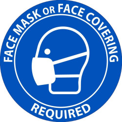 NMC ISO Graphic, Face Mask Or Covering Required ISO Label, 5/Pk