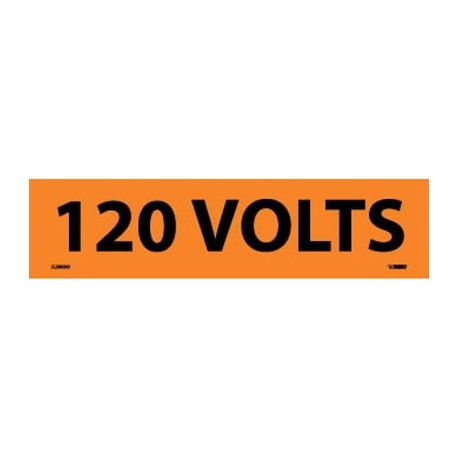 NMC 2003O 120 Volts Electrical Marker Label, Adhesive Backed Vinyl