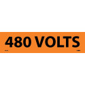 NMC 2010O 480 Volts Electrical Marker Label, Adhesive Backed Vinyl