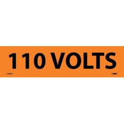 NMC 2001O 110 Volts Electrical Marker Label, Adhesive Backed Vinyl,25/Pk