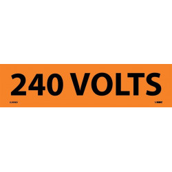 NMC 2006O 240 Volts Electrical Marker Label, Adhesive Backed Vinyl,25/Pk
