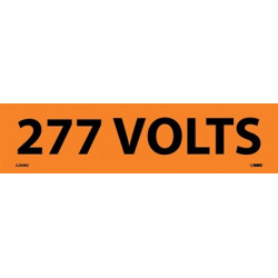 NMC 2008O 277 Volts Electrical Marker Label, Adhesive Backed Vinyl,25/Pk