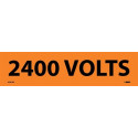 NMC 2012O 2400 Volts Electrical Marker Label, Adhesive Backed Vinyl, 25/Pk