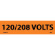 NMC 2037O 120/208 Volts Electrical Marker Label, Adhesive Backed Vinyl, 25/Pk
