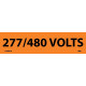 NMC 2042O 277/480 Volts Electrical Marker Label, Adhesive Backed Vinyl, 25/Pk