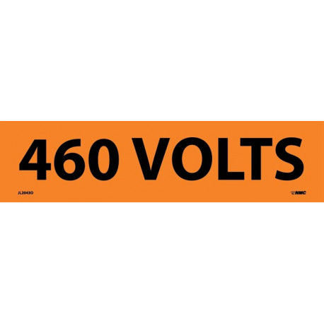 NMC 2043O 460 Volts Electrical Marker Label, Adhesive Backed Vinyl, 25/Pk