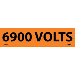 NMC 2045O 6900 Volts Electrical Marker Label, Adhesive Backed Vinyl, 25/Pk
