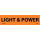 NMC 2052O Light & Power Electrical Marker Label, Adhesive Backed Vinyl, 25/Pk